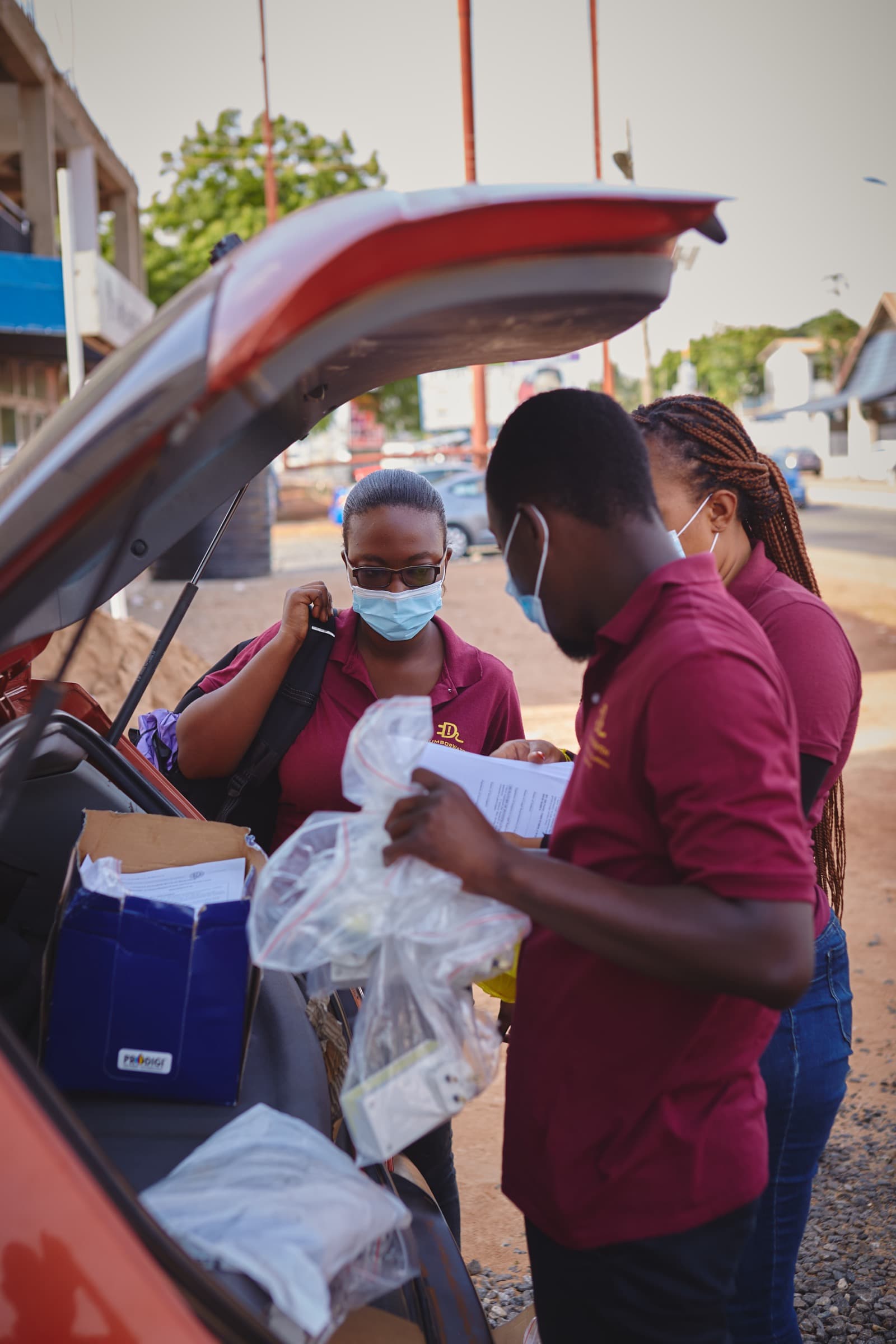 Team members preparing for a deployment.