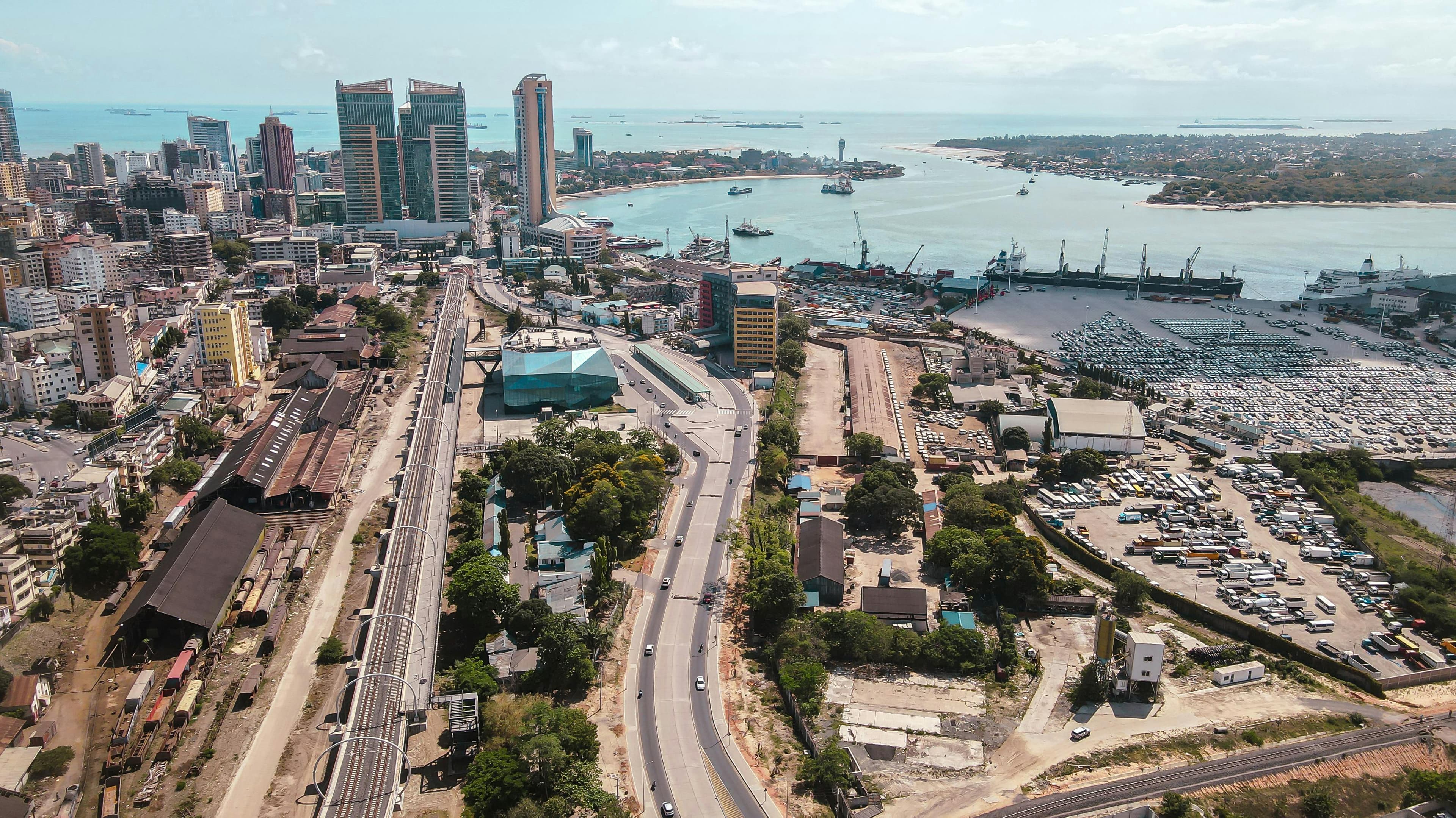 Aerial shot of Dar es Salaam